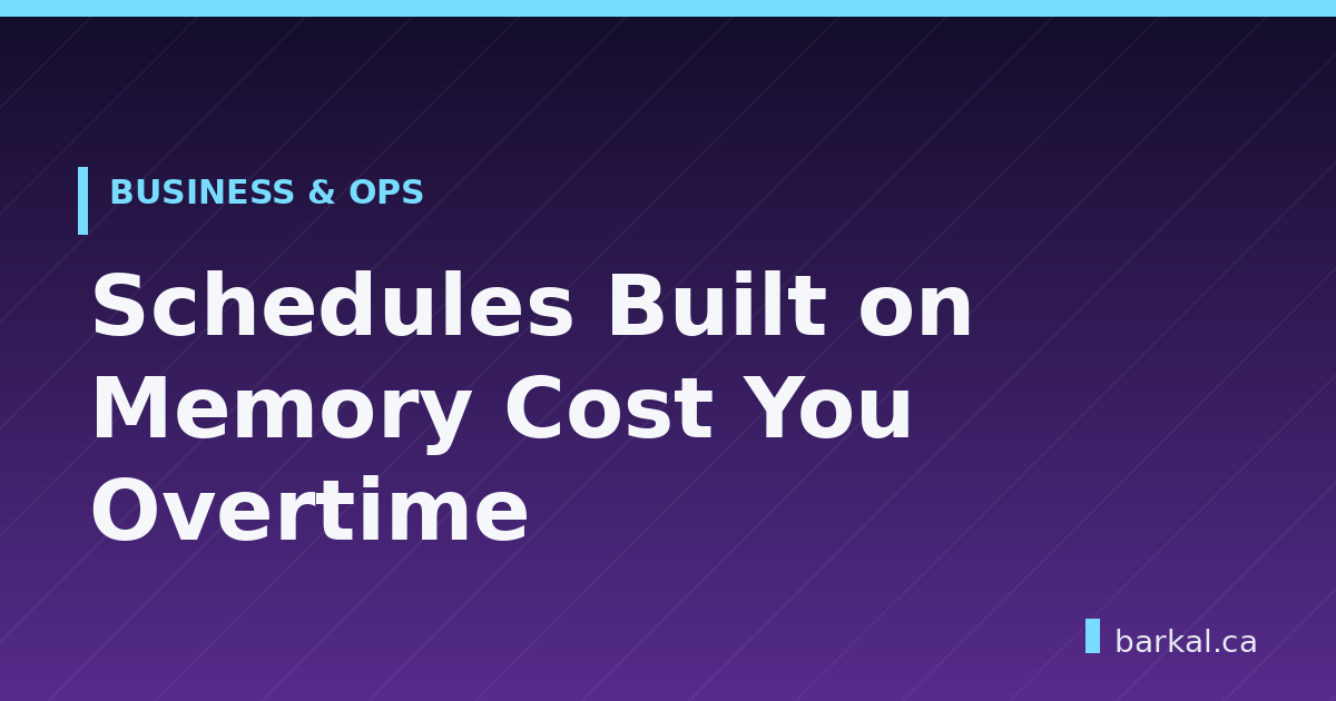 Schedules Built on Memory Cost You Overtime