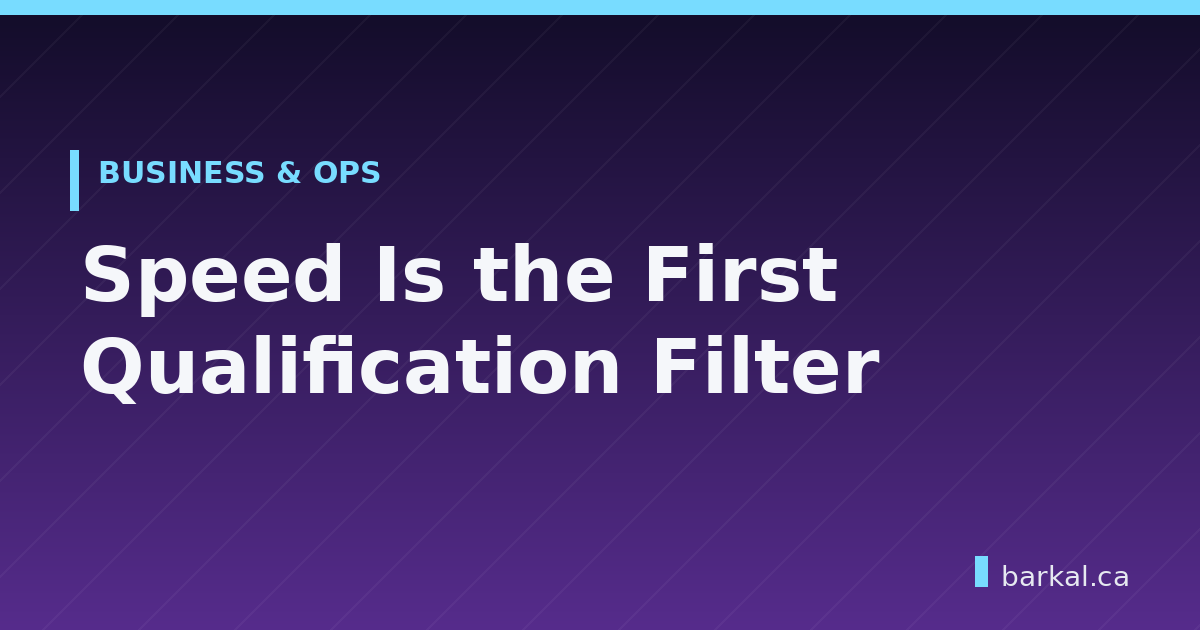 Speed Is the First Qualification Filter