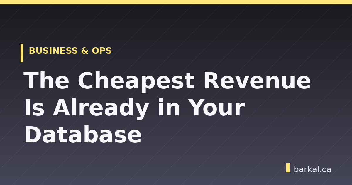 The Cheapest Revenue Is Already in Your Database